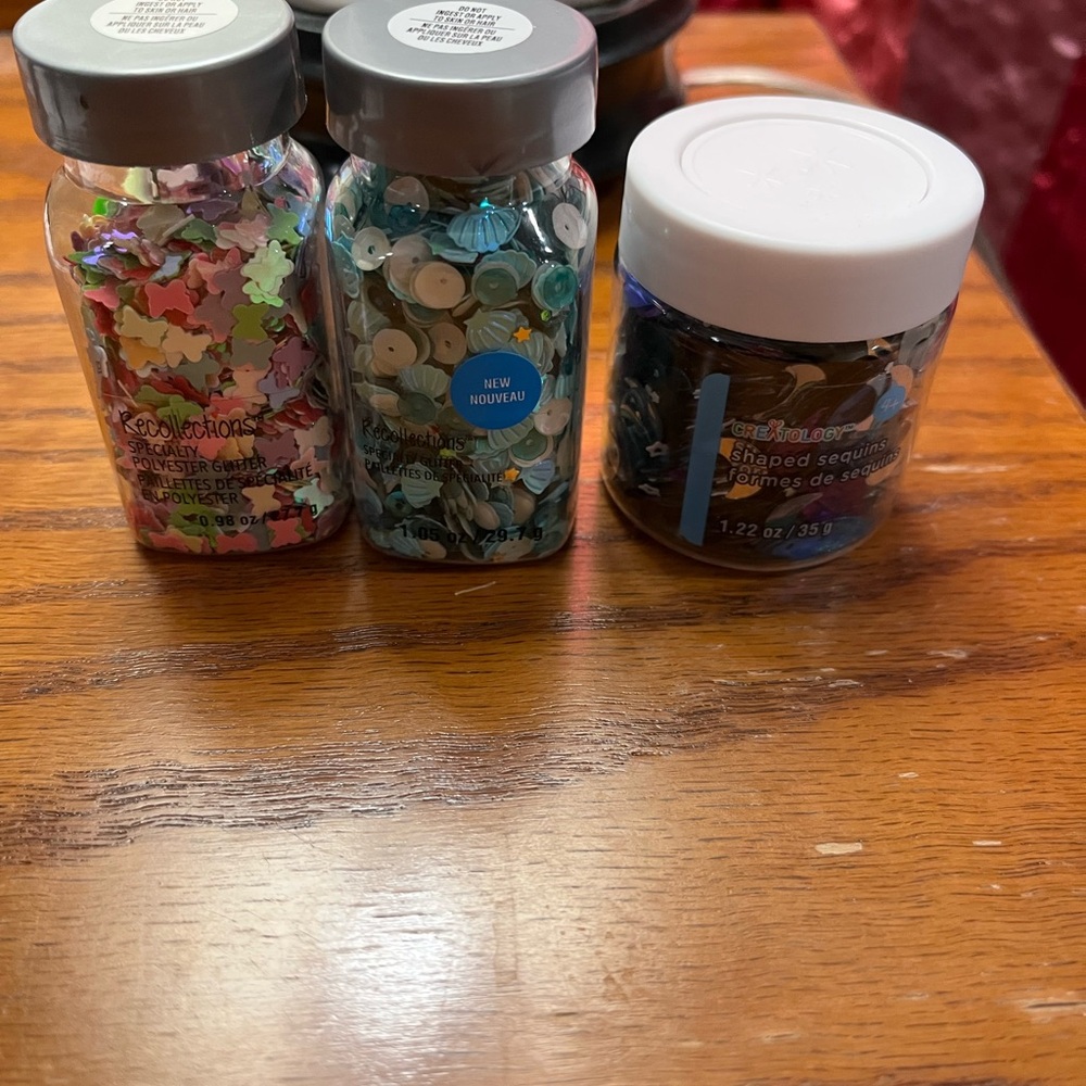 New Recollections Creatology Glitter Confetti Mermaid Galaxy Butterfly Lot-3